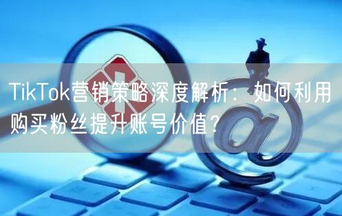 TikTok营销策略深度解析：如何利用购买粉丝提升账号价值？