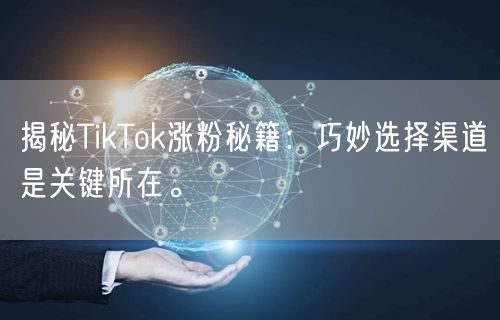 揭秘TikTok涨粉秘籍：巧妙选择渠道是关键所在。