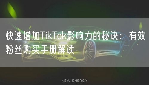快速增加TikTok影响力的秘诀：有效粉丝购买手册解读