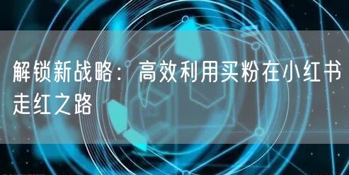 解锁新战略：高效利用买粉在小红书走红之路