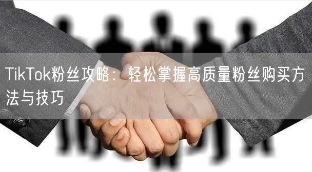 TikTok粉丝攻略：轻松掌握高质量粉丝购买方法与技巧