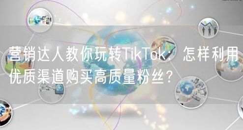 营销达人教你玩转TikTok：怎样利用优质渠道购买高质量粉丝？