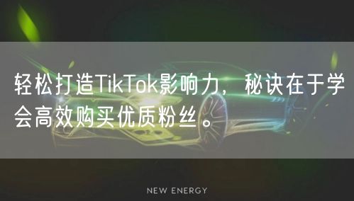 轻松打造TikTok影响力，秘诀在于学会高效购买优质粉丝。