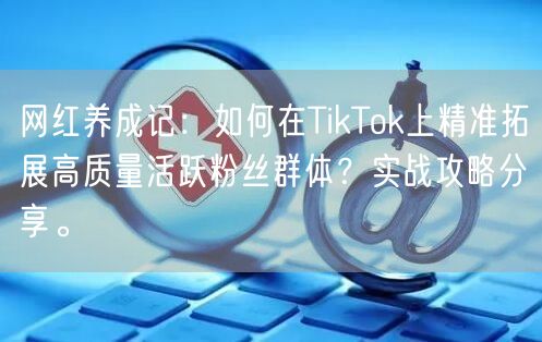 网红养成记：如何在TikTok上精准拓展高质量活跃粉丝群体？实战攻略分享。
