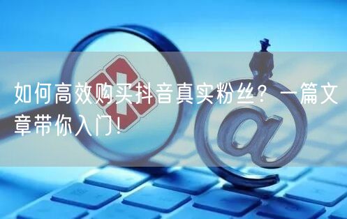 如何高效购买抖音真实粉丝？一篇文章带你入门！