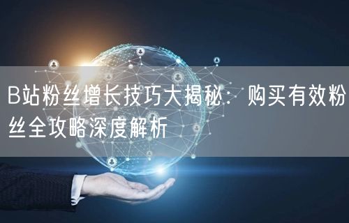 B站粉丝增长技巧大揭秘：购买有效粉丝全攻略深度解析