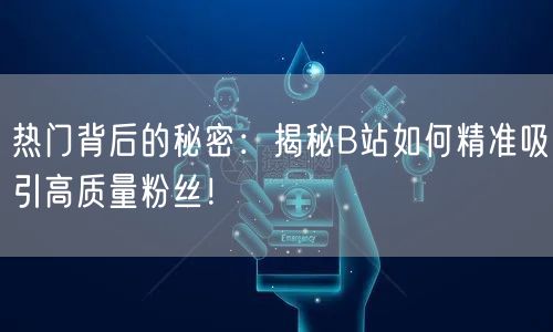 热门背后的秘密：揭秘B站如何精准吸引高质量粉丝！