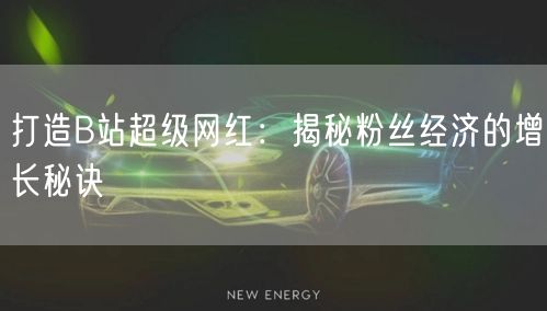 打造B站超级网红：揭秘粉丝经济的增长秘诀