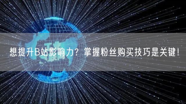 想提升B站影响力？掌握粉丝购买技巧是关键！