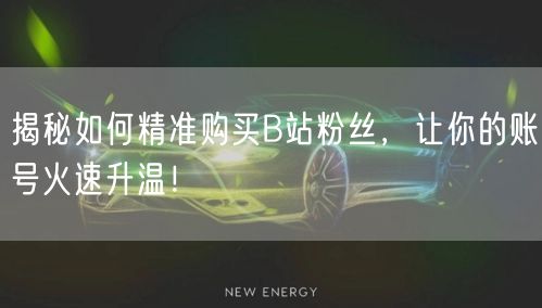 揭秘如何精准购买B站粉丝，让你的账号火速升温！