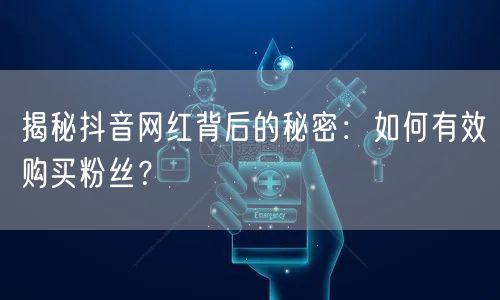 揭秘抖音网红背后的秘密：如何有效购买粉丝？