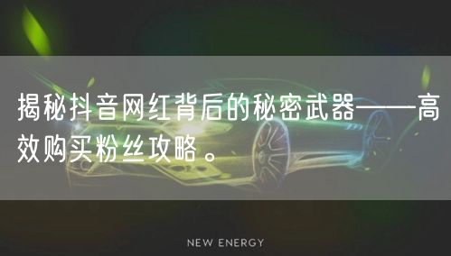 揭秘抖音网红背后的秘密武器——高效购买粉丝攻略。