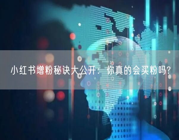小红书增粉秘诀大公开：你真的会买粉吗?