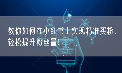 教你如何在小红书上实现精准买粉，轻松提升粉丝量！