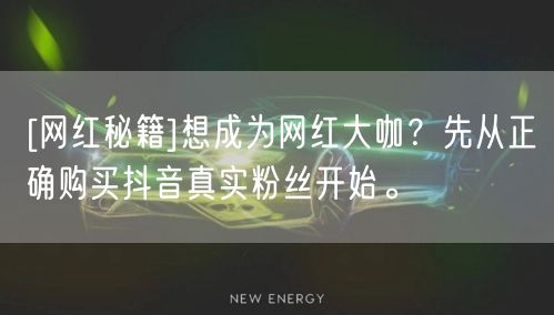 [网红秘籍]想成为网红大咖？先从正确购买抖音真实粉丝开始。