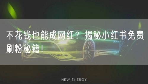 不花钱也能成网红？揭秘小红书免费刷粉秘籍！