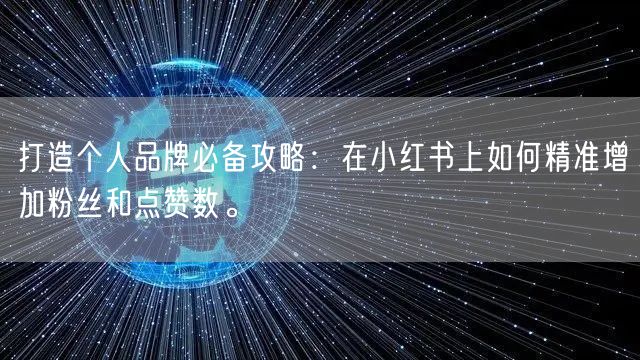 打造个人品牌必备攻略：在小红书上如何精准增加粉丝和点赞数。