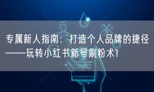 专属新人指南：打造个人品牌的捷径——玩转小红书新号刷粉术！