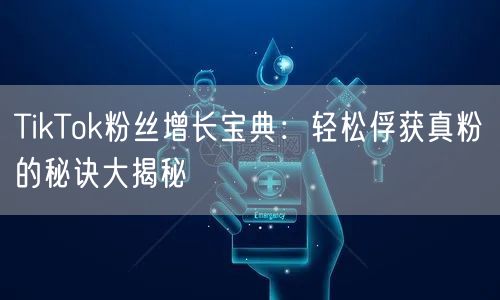 TikTok粉丝增长宝典：轻松俘获真粉的秘诀大揭秘