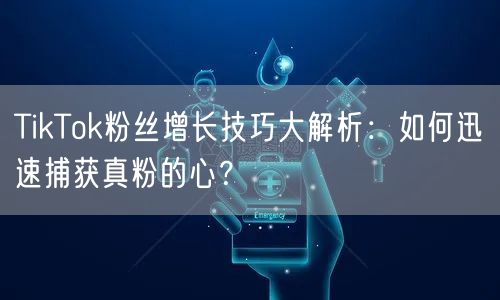 TikTok粉丝增长技巧大解析：如何迅速捕获真粉的心？